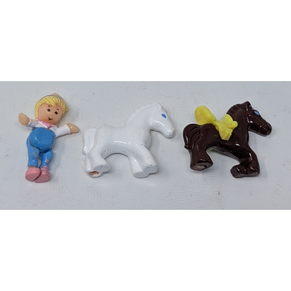 Polly Pocket Stable On The Go Bluebird Figure Complete Set of‎ 3 Vintage 1994